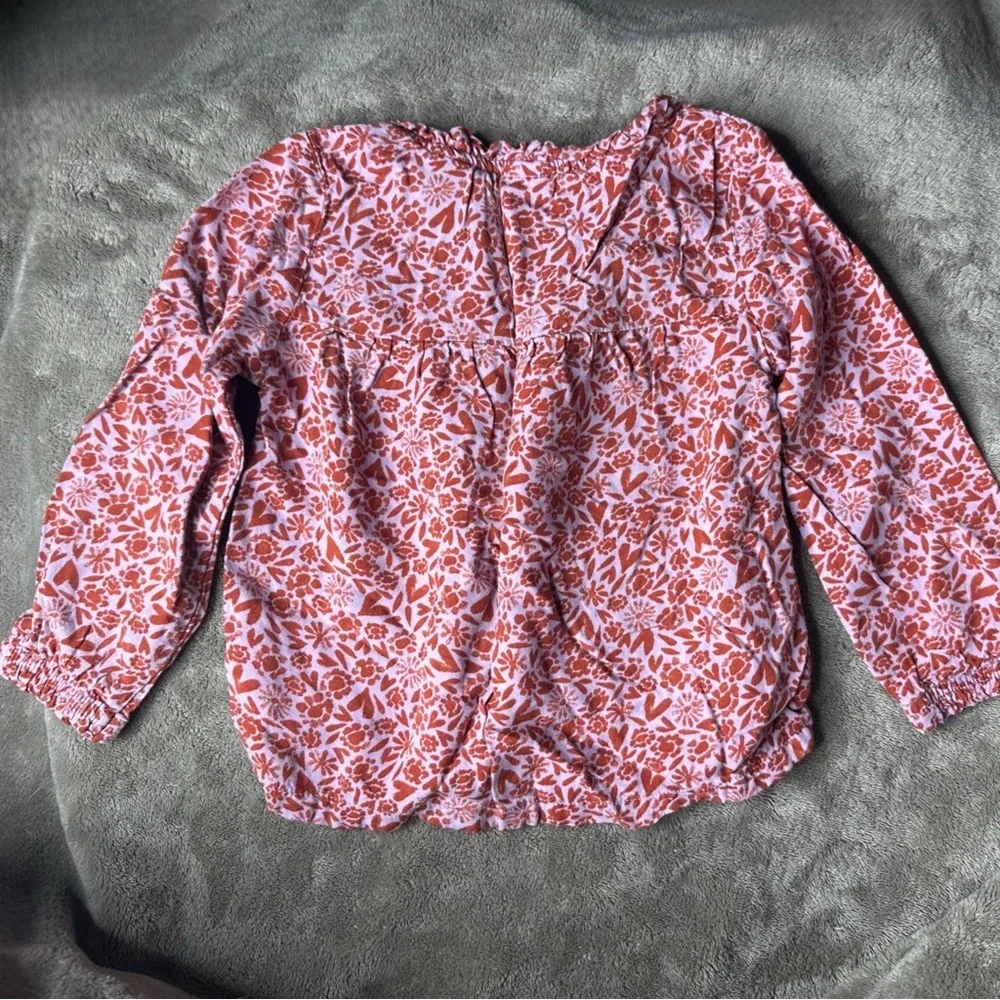 5/$25 😻 Carter's Toddler Red andPink Floral Button-Up Top